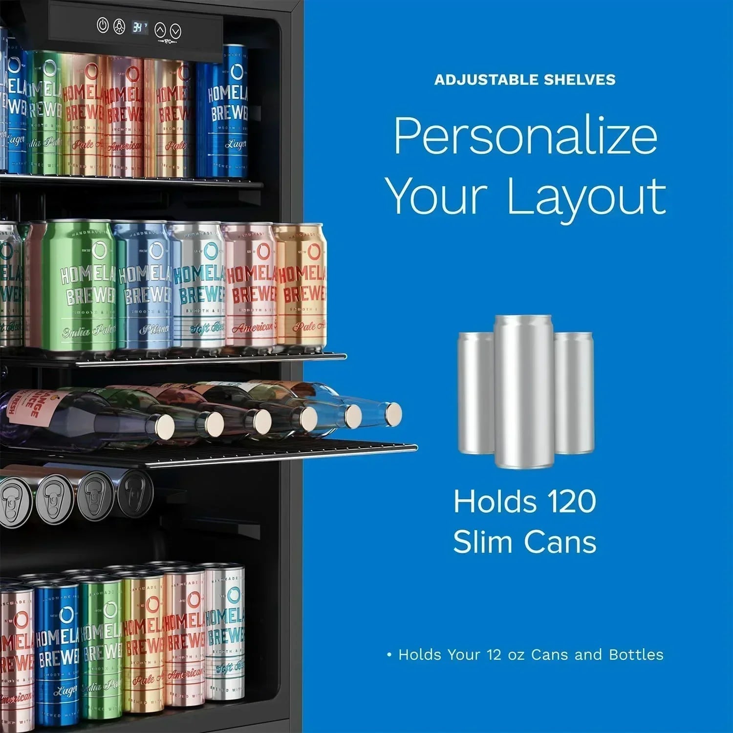 hOmeLabs Beverage Refrigerator and Cooler Mini Fridge with Glass Door for Soda Beer or Wine wourant