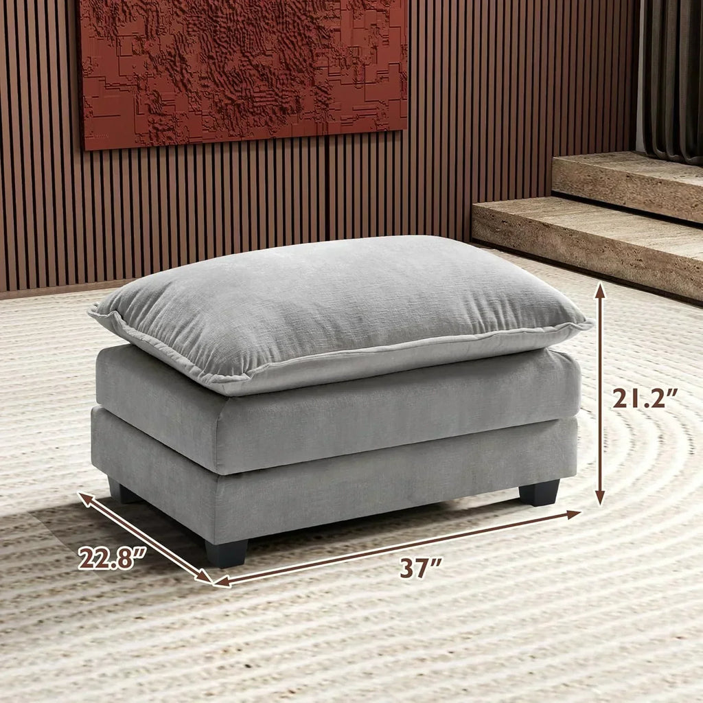 111.4 Inch L Shaped Modern Sofa Modular Cloud Sofa with Ottoman 4 Seater Chenille Deep Seat Sofa wourant