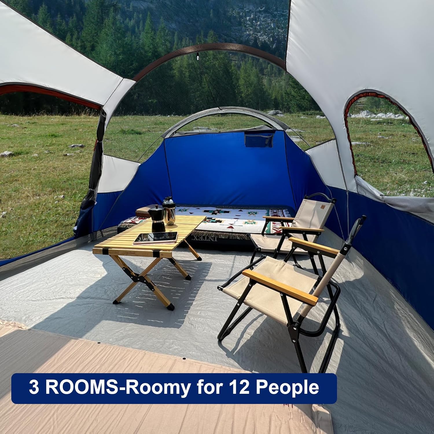 CAMPROS CP Tent 12-Person-Camping-Tents 3 Room Family Tents Waterproof Family Tent wourant