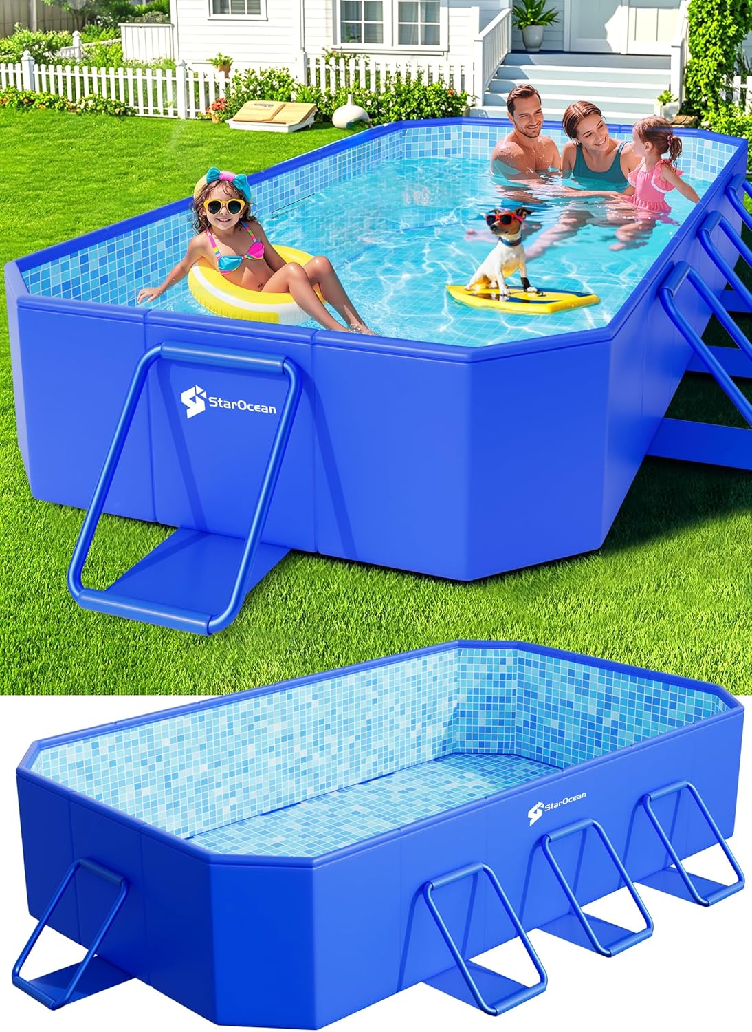 Foldable Pool Large Non-Inflatable Swimming Pool Kids Adult Collapsible Pools Hard Plastic Shell wourant