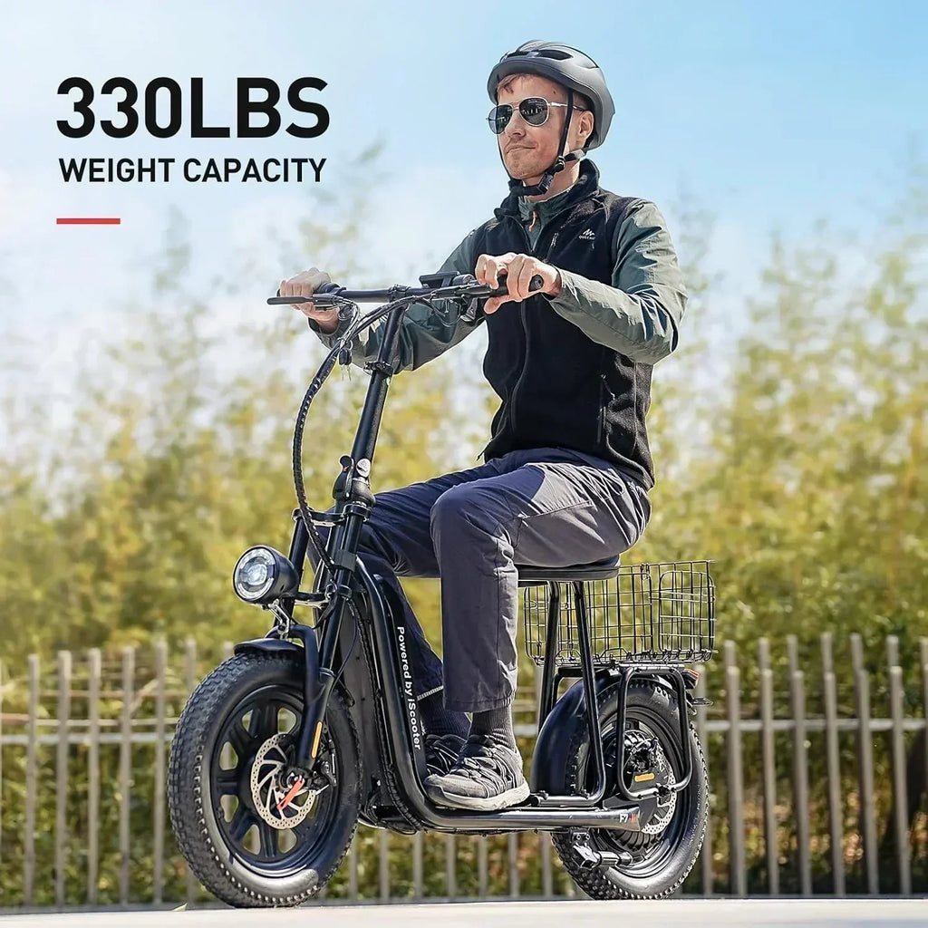 iScooter electric scooter with seat 28/19/15.6 mph top speed dual suspension scooter wourant