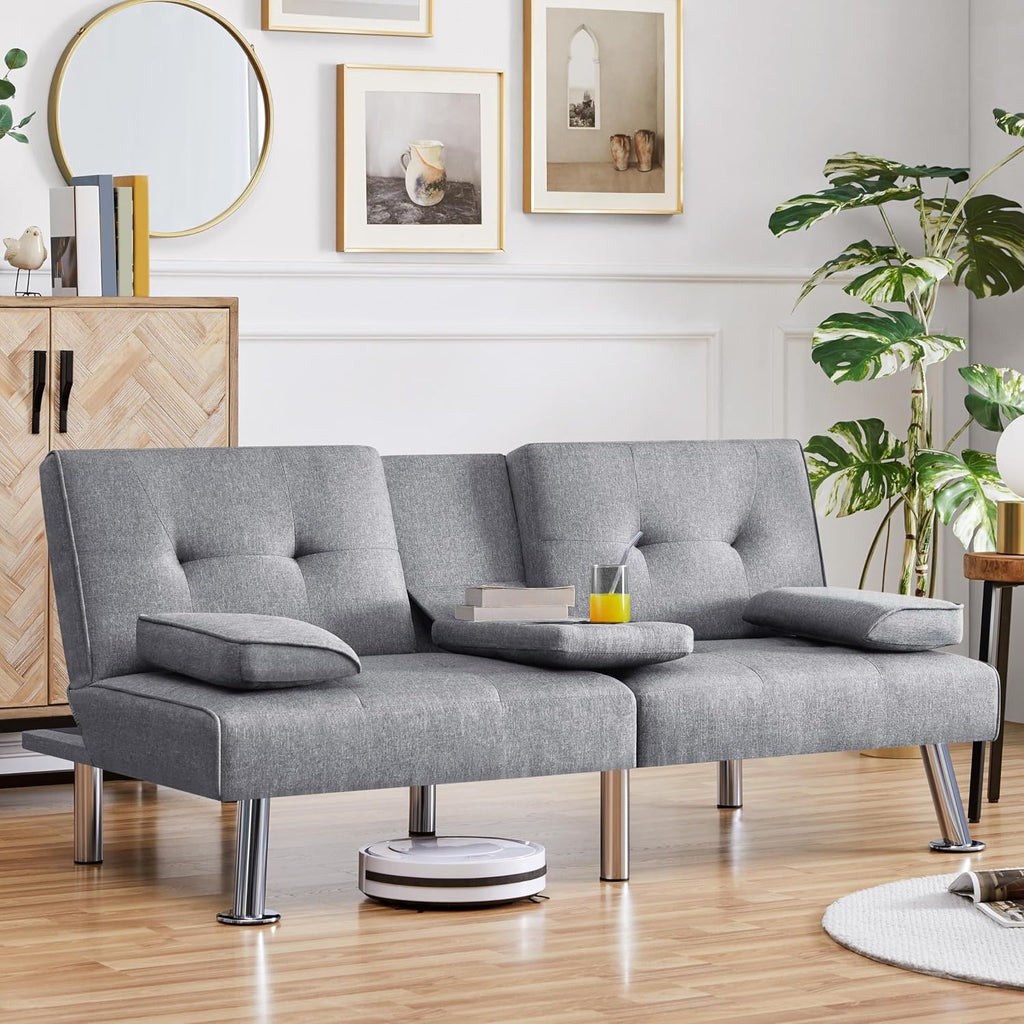 Convertible Sofa Bed Modern Imitation Leather Home Recliner Flip Double Sofa Folding Sofa Bed Guest Bed wourant