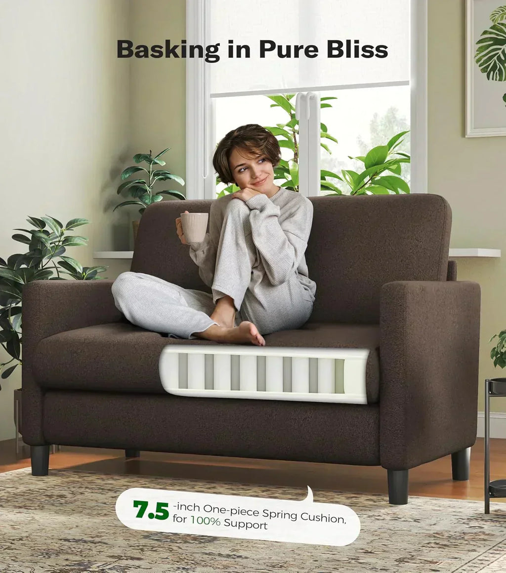 Loveseat Sofa 51" Love Seat Comfy Corduroy Small Loveseat Tool-Free Setup Couch wourant