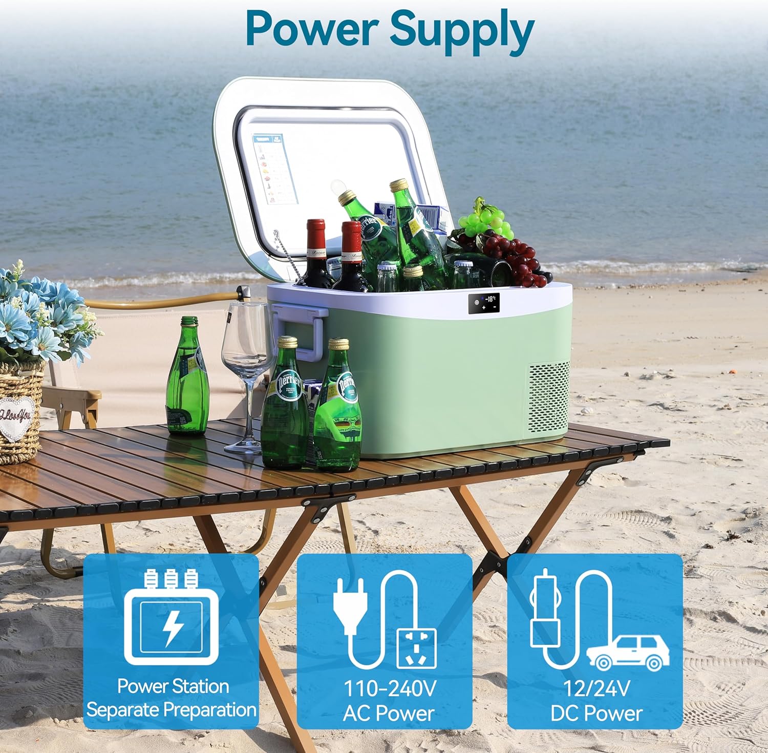 Car Fridge Portable 12 Volt Refrigerator 23 Quart (22 Liter) Freezer Compressor Cooler 12V/24V DC wourant