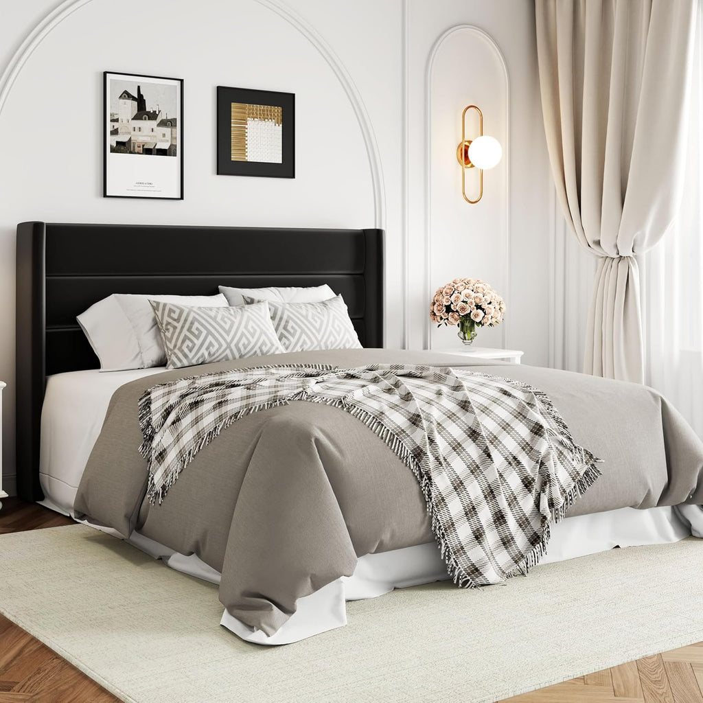 Allewie Queen Size Lift Up Storage Bed Modern Wingback Headboard Hydraulic Support wourant
