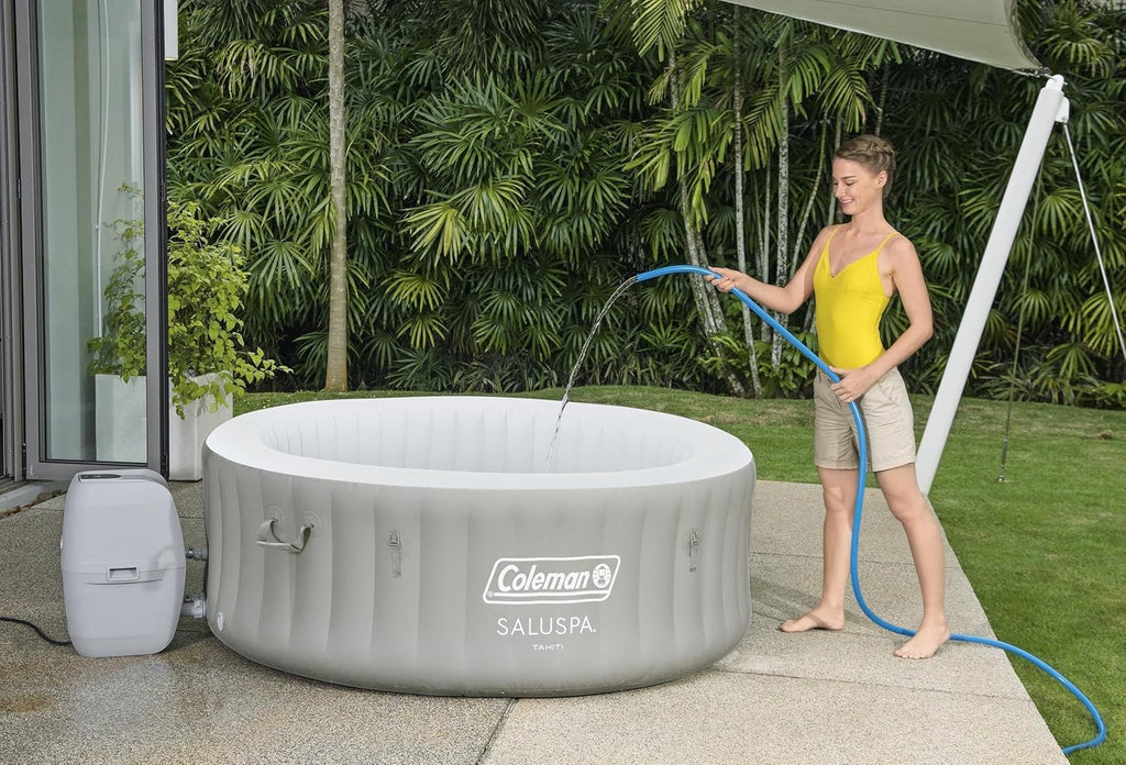 Bestway Palm Springs 4 to 6 Person EnergySense Smart AirJet Plus Inflatable Hot Tub Outdoor Spa with 140 AirJets and Insulated Cover wourant