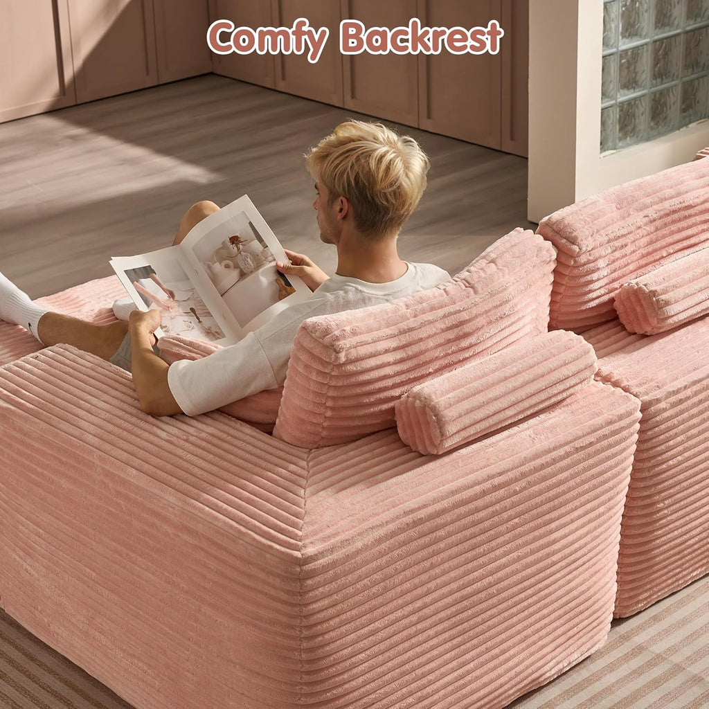 Ovios 104" Cloud Section Sofa L-shaped lounge chair, modern modular sofa wourant