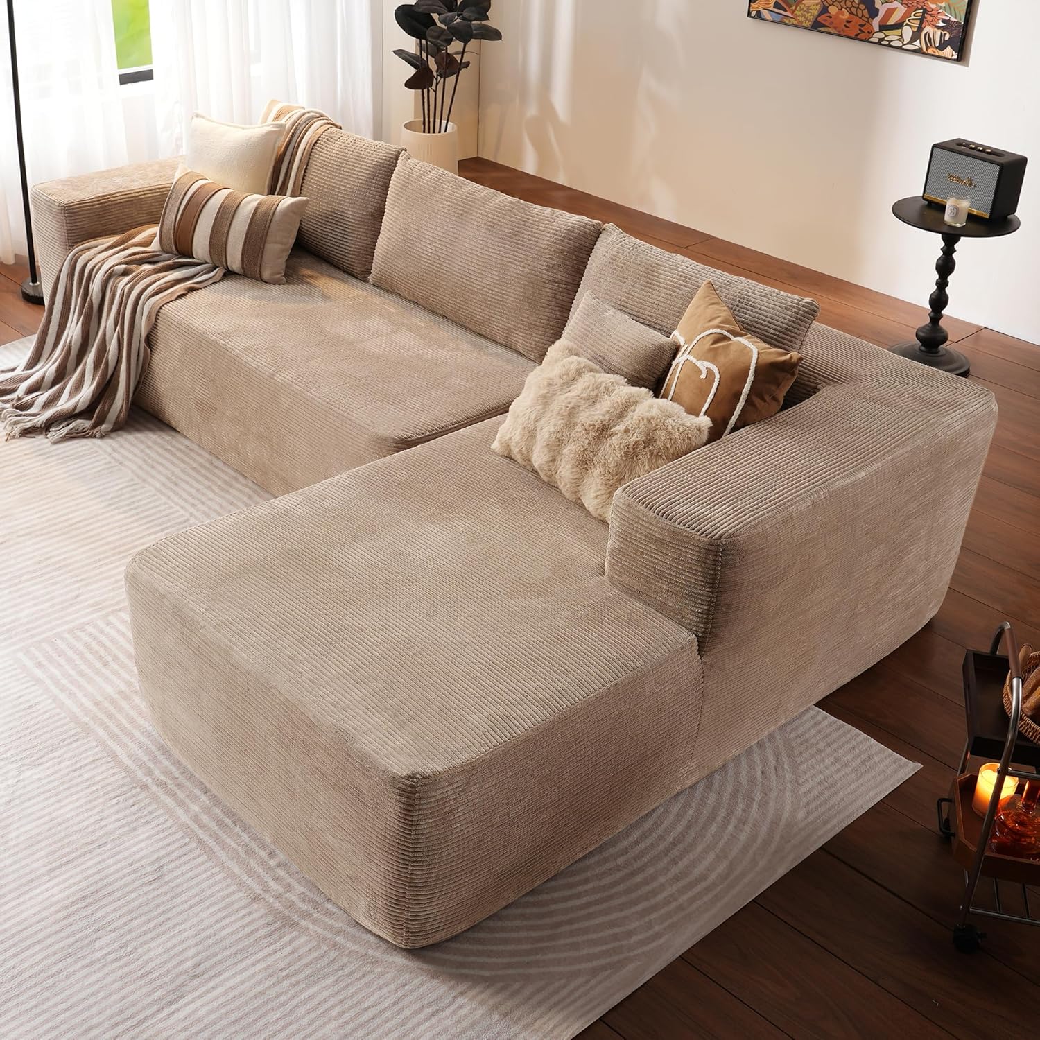 Ovios 104" Cloud Section Sofa L-shaped lounge chair, modern modular sofa wourant