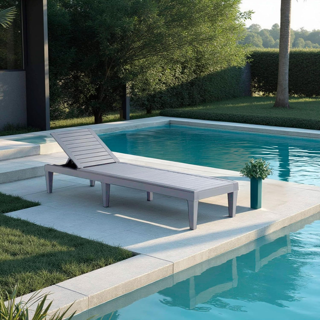 Patio Chairs - Black Chaise Lounge Chair Outdoor 5-Position Adjustable Sun Tanning Chair Waterproof Pool Lounge Chairs Set of 2 Reclining Lawn Chair, Lightweight Outdoor Lounge Chairs wourant
