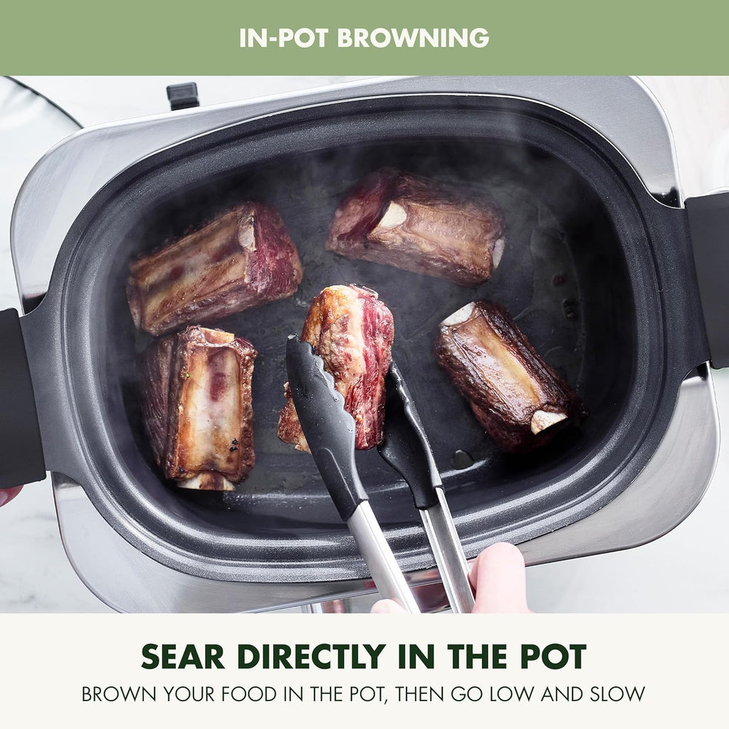 8-in-1 Programmable 6QT Electric Slow Cooker with Dishwasher-Safe Lid and Removable Base wourant