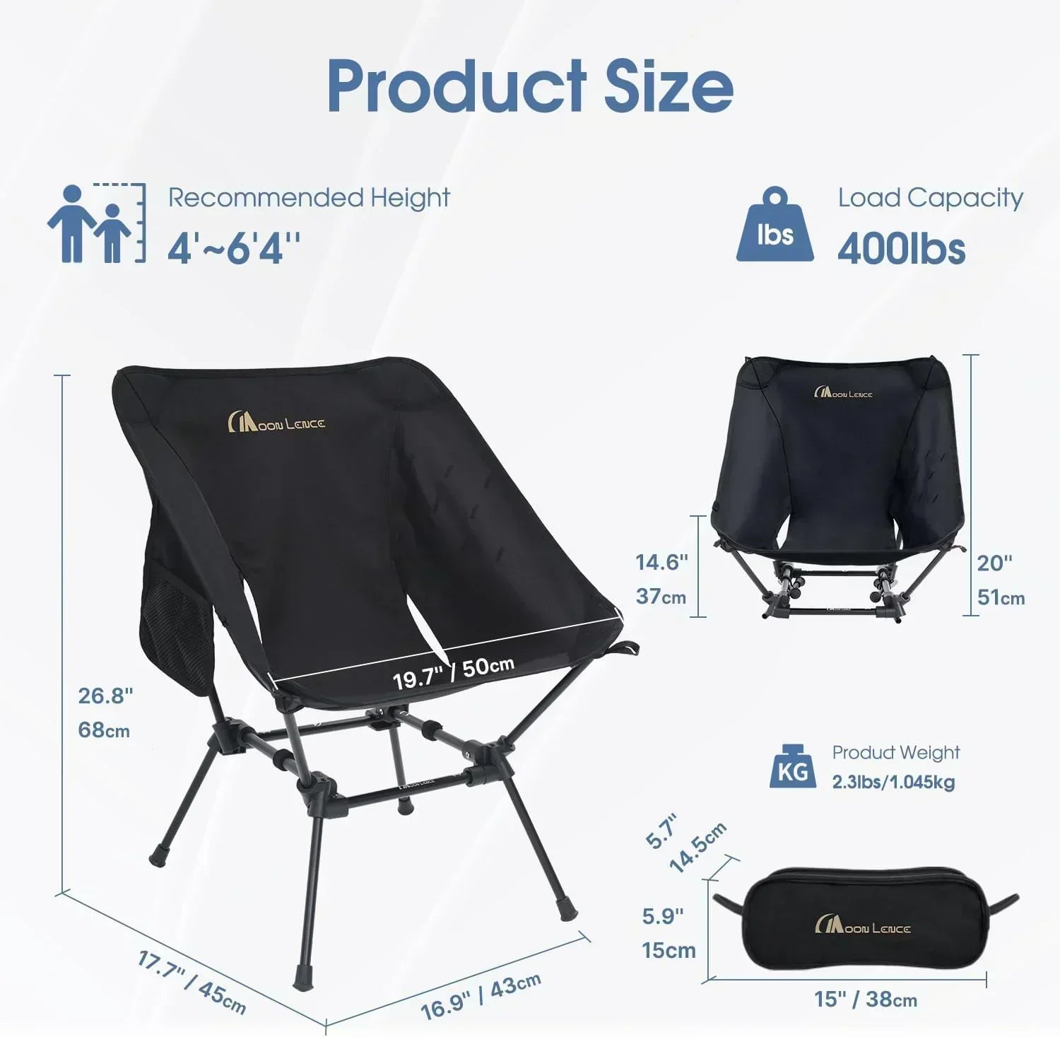Portable Camping Chair Plus Folding Chair for Backpacking and Hiking wourant