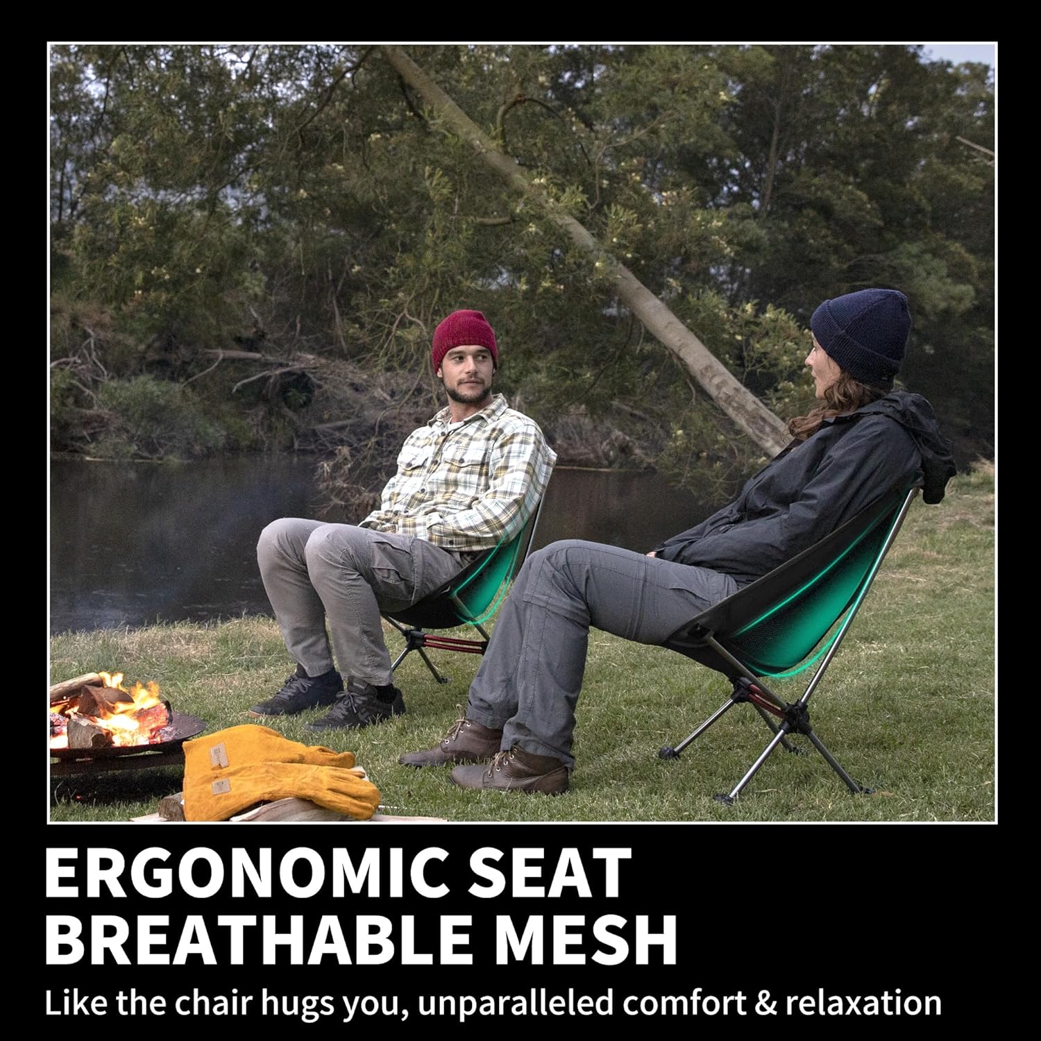 Ultralight Camping Chair 2.12 lbs Portable Backpacking Chair Folding Hiking Chair wourant