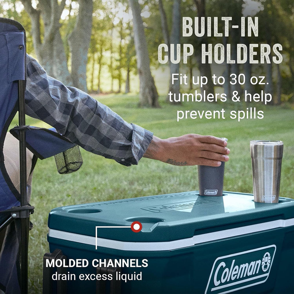 Coleman Insulated Portable Rolling Cooler with Wheels, Leak-Proof Outdoor Hard Cooler, Keeps Ice for Up to 5 Days, 100 Quart wourant