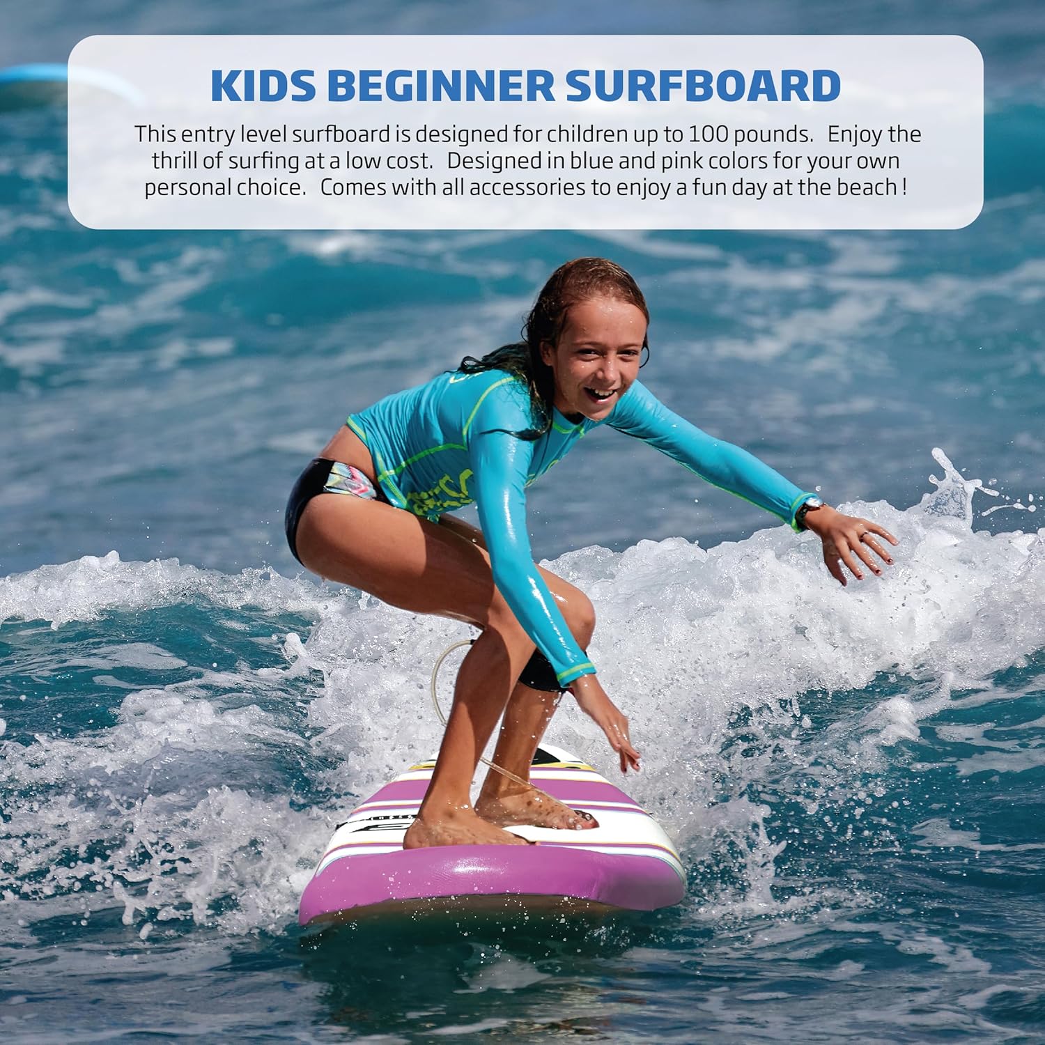 6 FUNBOARD Surfboard Softboard Foam Include (3) Fins 6 Foot Leash and (2) Wood Stringers wourant