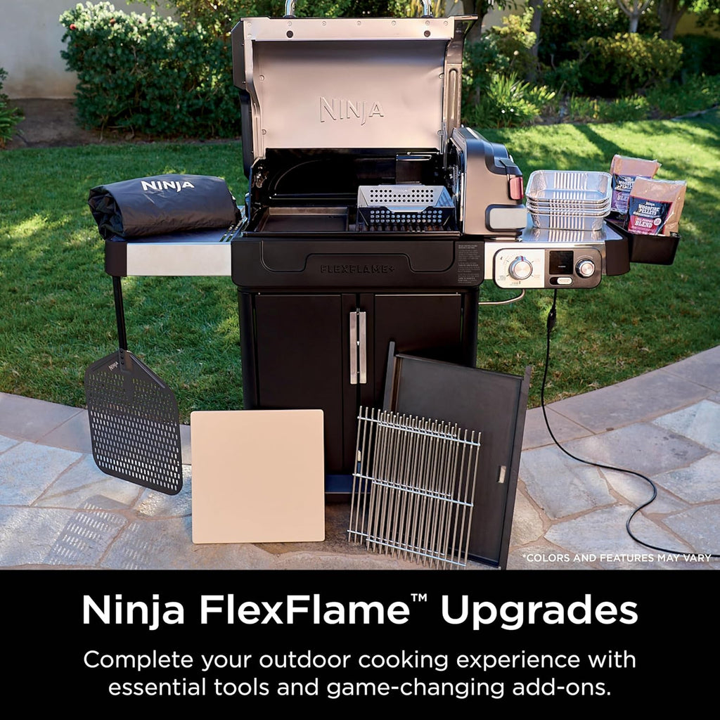 Ninja FlexFlame, Grill and Smoker, Electric and Propane Grill, Roaster, BBQ Grill, 5-in-1 Cooking System, 3 Burner, Digital Control, Outdoor Cooking, Griddle, Pizza Maker, Stainless Steel, PG301 wourant