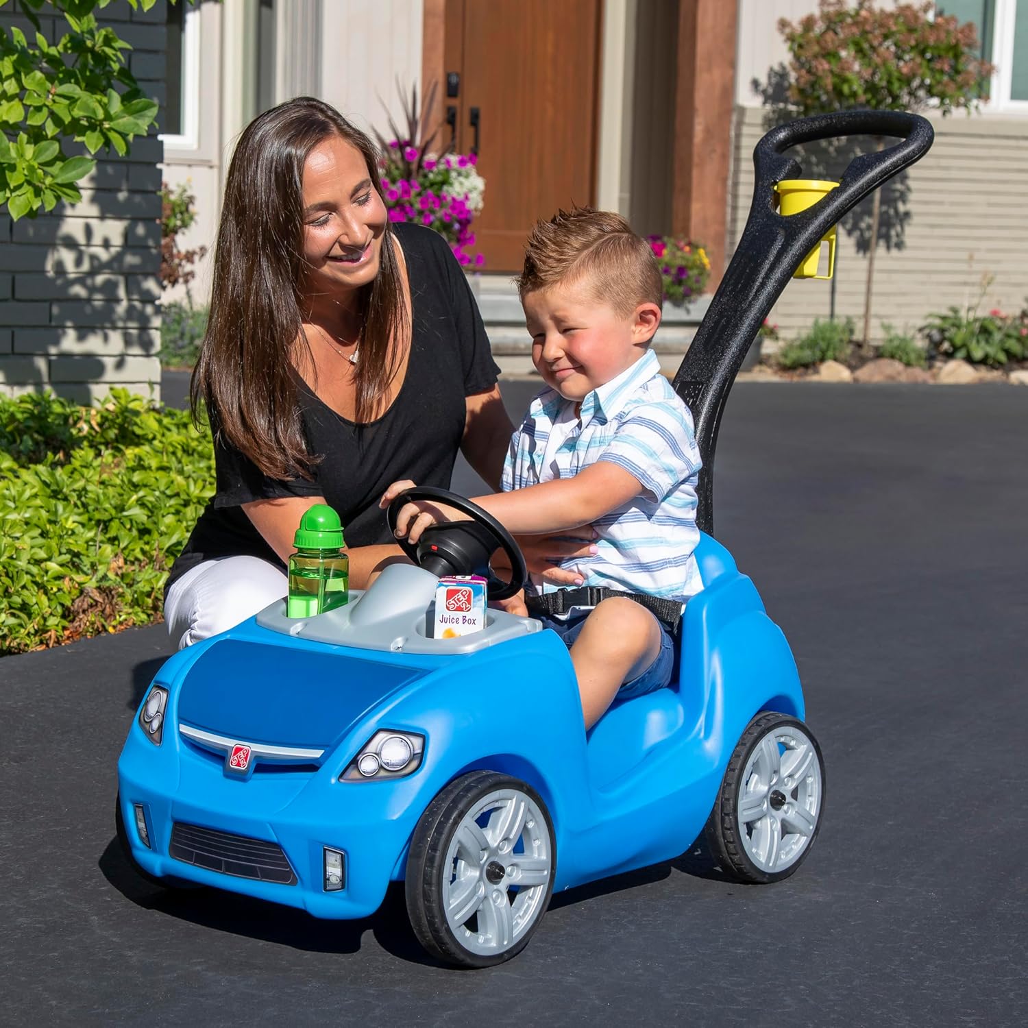 Step2 Whisper Ride II Ride On Push Toy Car Pink Ride On Car Seat Belt Easy Storage Transport wourant