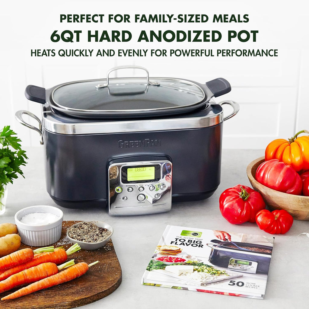 8-in-1 Programmable 6QT Electric Slow Cooker with Dishwasher-Safe Lid and Removable Base wourant