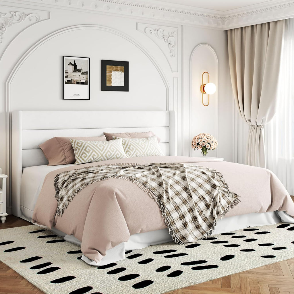 Allewie Queen Size Lift Up Storage Bed Modern Wingback Headboard Hydraulic Support wourant