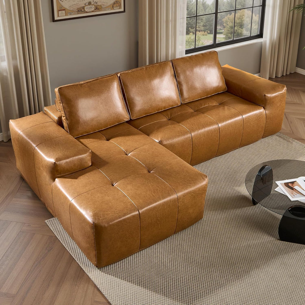 Ovios 104" Cloud Section Sofa L-shaped lounge chair, modern modular sofa wourant