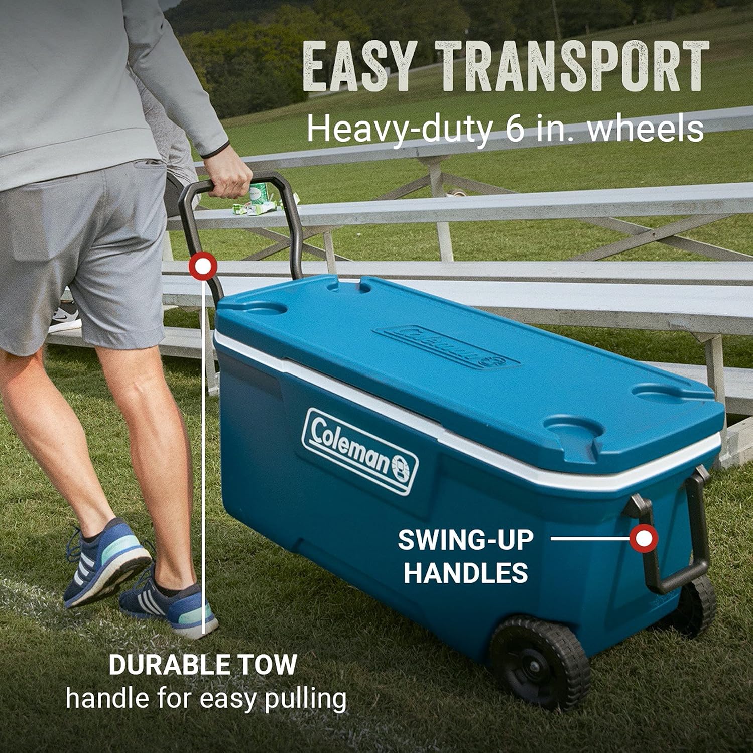 Coleman Classic Series Insulated Portable Wheeled Cooler, Leak-Resistant Outdoor Hard Cooler Keeps Ice up to 5 Days, 100-Quart wourant