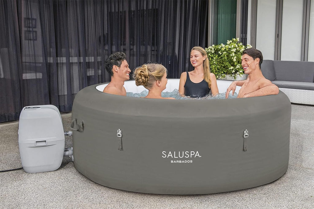 Bestway SaluSpa Miami EnergySense AirJet Inflatable Hot Tub Spa (71" x 26") | Portable Hot Tub with 2 Covers (1 Energy-Efficient Thermal Cover and 1 Standard Cover) | Fits Up to 2-4 Persons | Black wourant