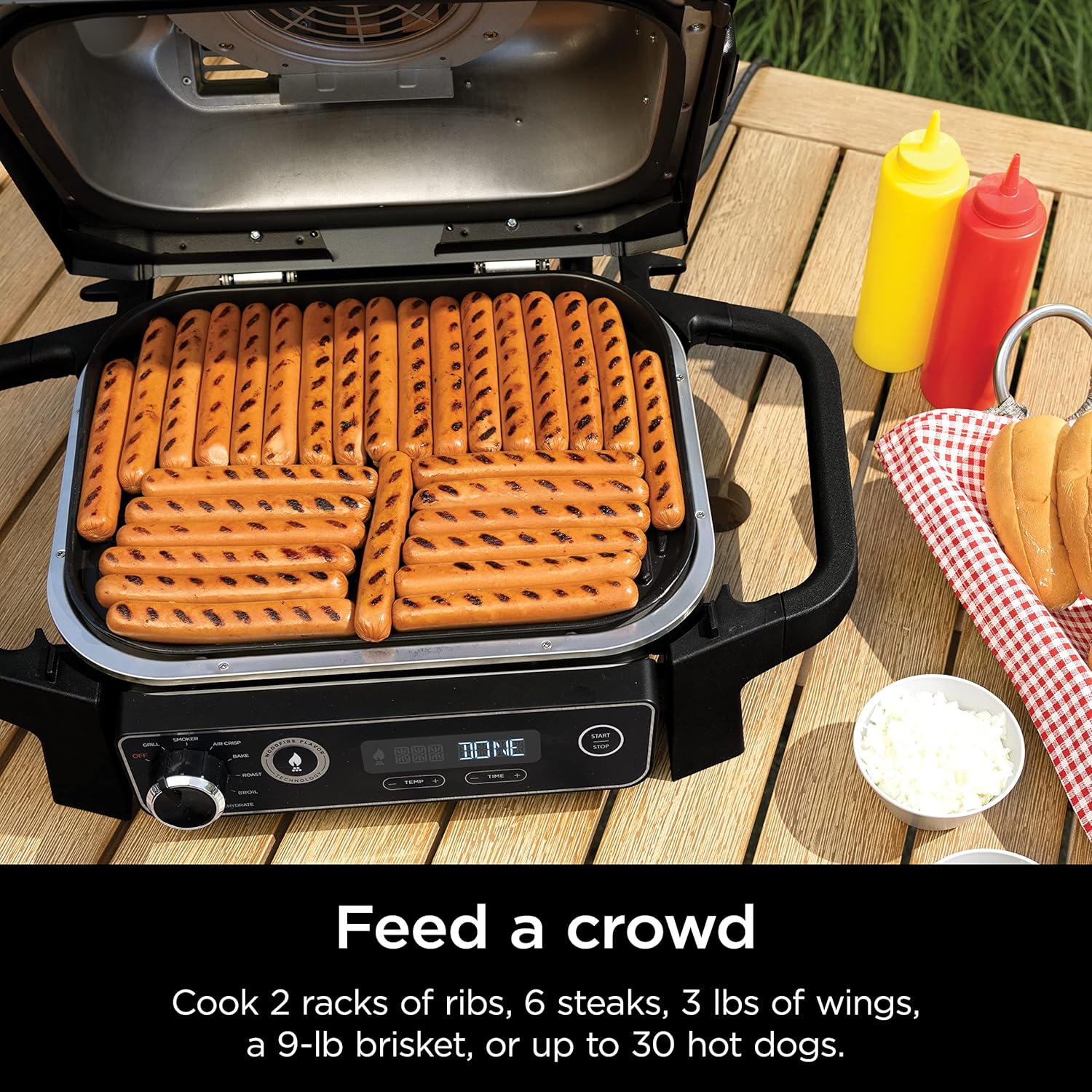 OG751 Woodfire Pro Outdoor Grill Built-In Thermometer 7-in-1 Master Grill BBQ Smoker wourant