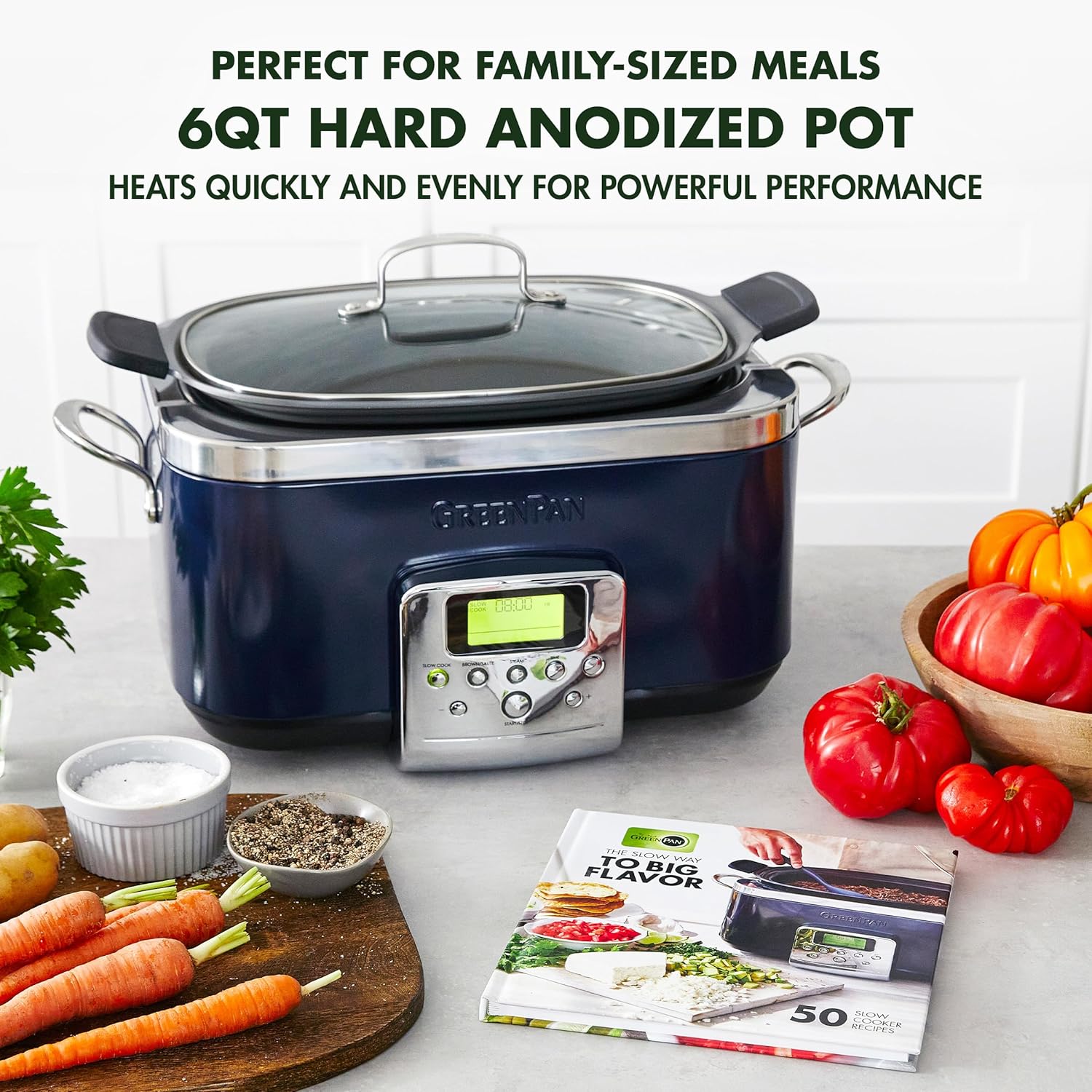 8-in-1 Programmable 6QT Electric Slow Cooker with Dishwasher-Safe Lid and Removable Base wourant