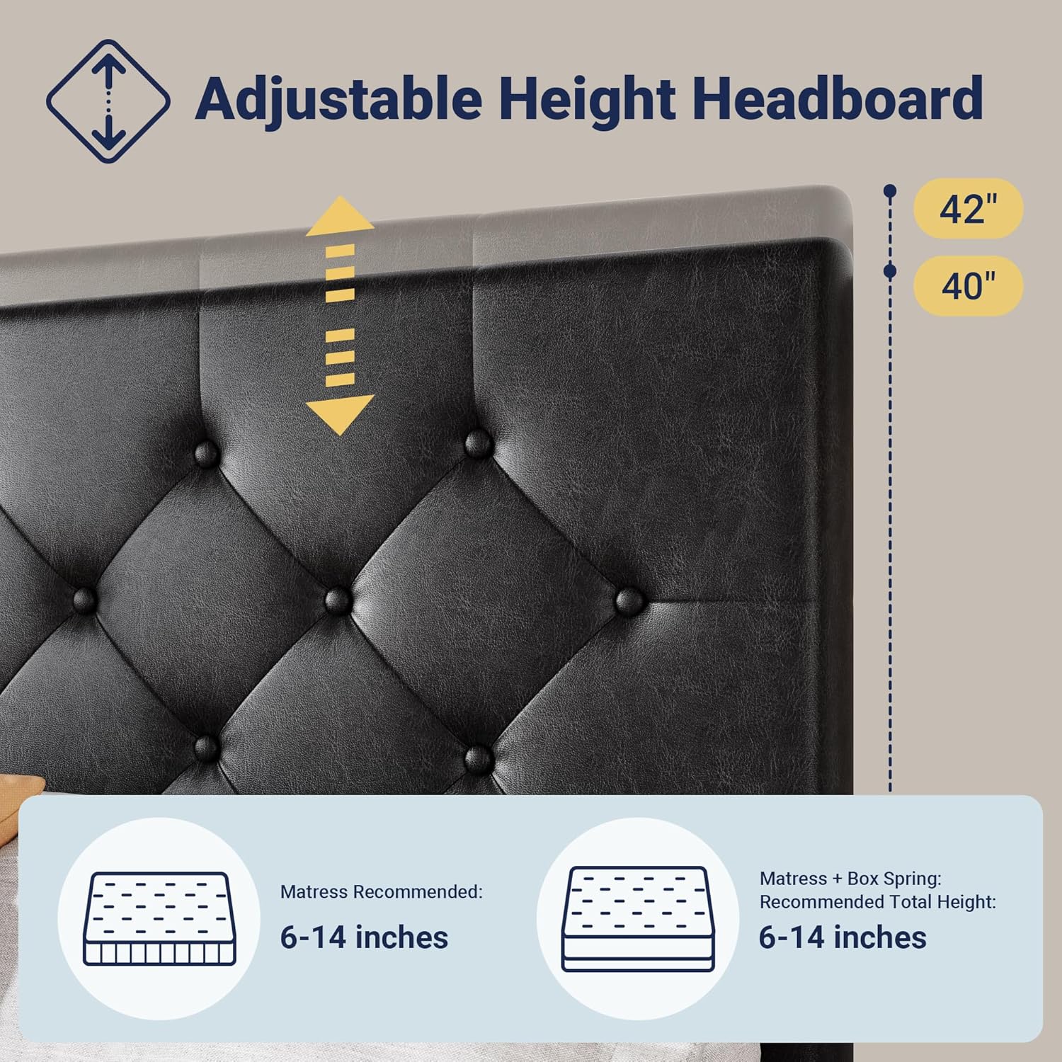 Allewie Upholstered Queen Size Platform Bed Frame with 4 Storage Drawers and Headboard wourant