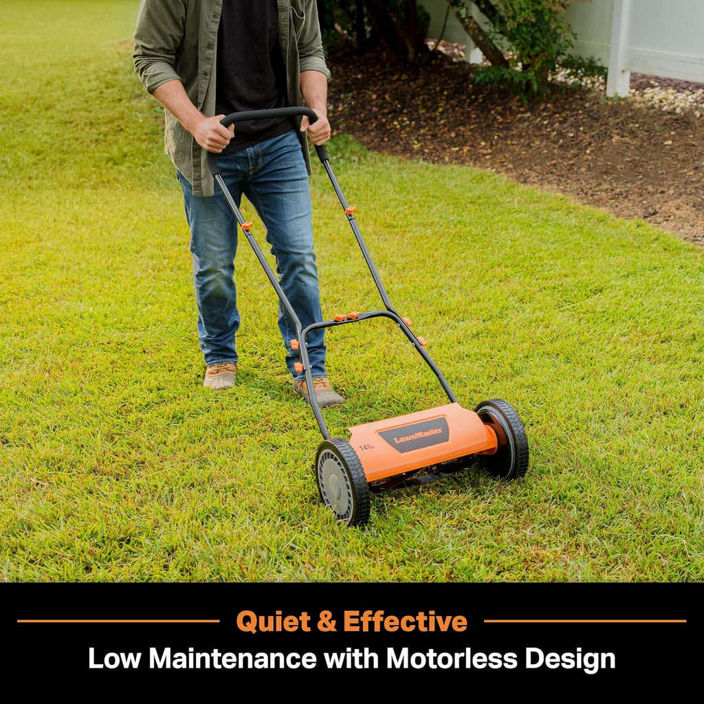 LawnMaster LMRM1801 Push Reel Lawn Mower 18-Inch 5-Blade wourant
