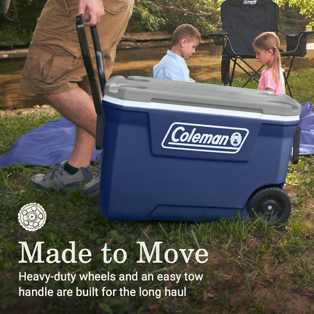 Coleman Classic Series Insulated Portable Wheeled Cooler, Leak-Resistant Outdoor Hard Cooler Keeps Ice up to 5 Days, 100-Quart wourant