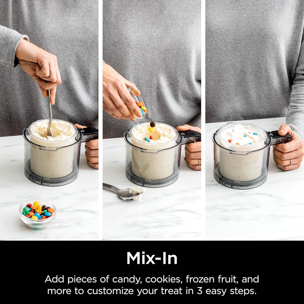 Ninja NC301 CREAMi Ice Cream Maker, for Gelato, Mix-ins, Milkshakes, Sorbet, Smoothie Bowls & More, 7 One-Touch Programs, with (2) Pint Containers & Lids, Compact Size, Perfect for Kids, Silver wourant