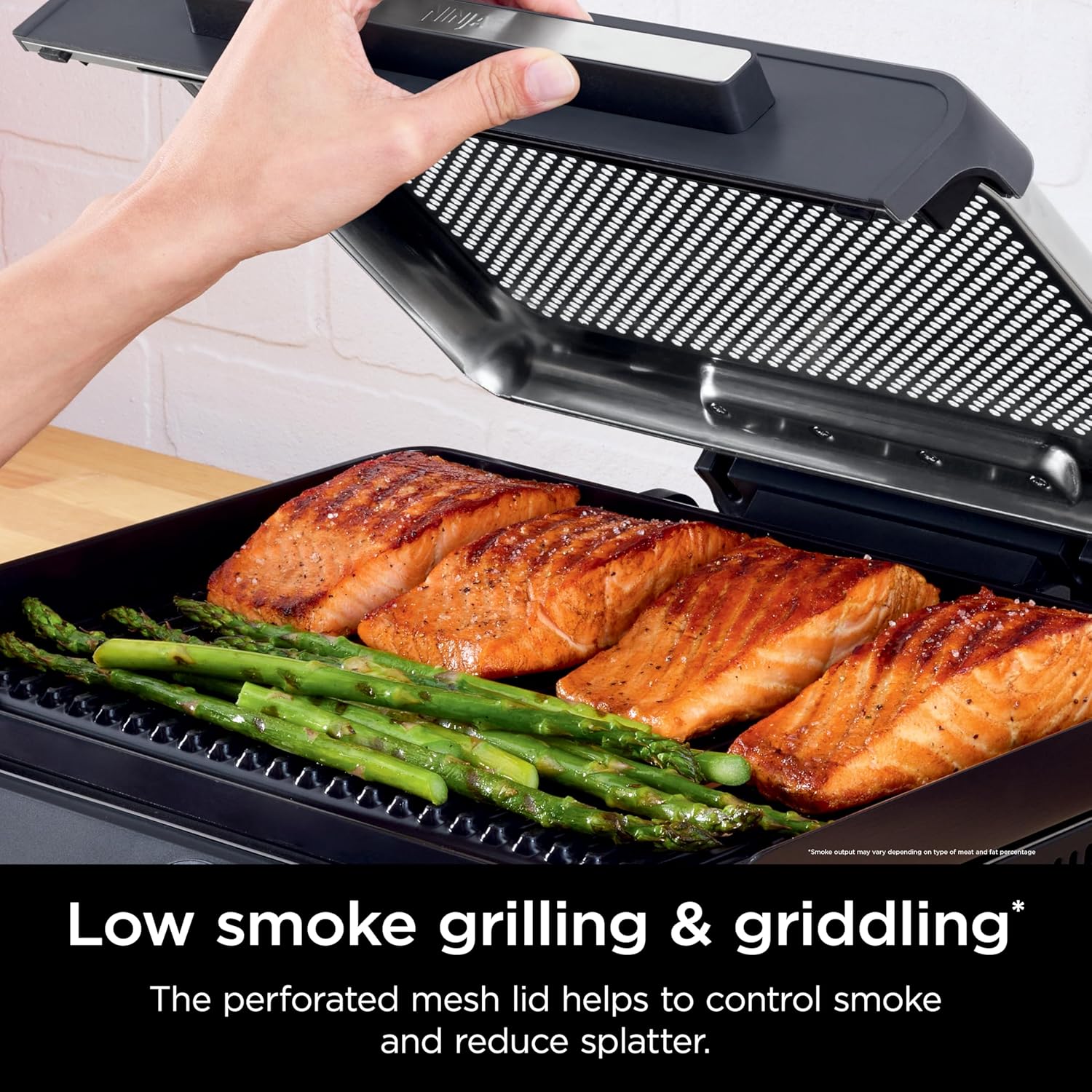 Ninja Griddle and Indoor Grill, 14’? Electric Grill, For Steak, Burgers, Salmon, Veggies, and More, Pancake Griddle, Nonstick, Dishwasher Safe, 500F, Even Cooking, Silver, GR101 woonhhop