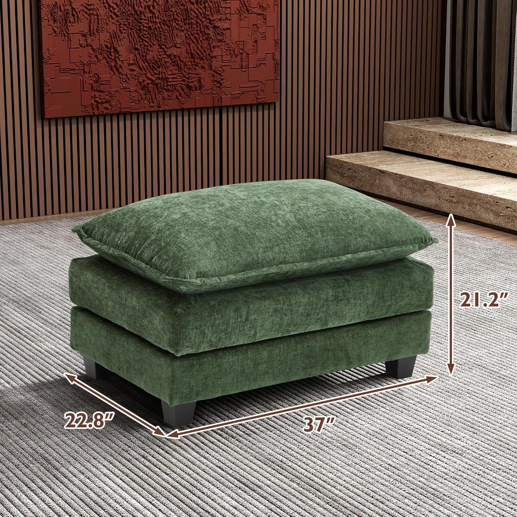 111.4 Inch L-Shaped Modern Sofa Modular Cloud Sofa Ottoman 4-Seater Chenille Deep Seat Sofa wourant