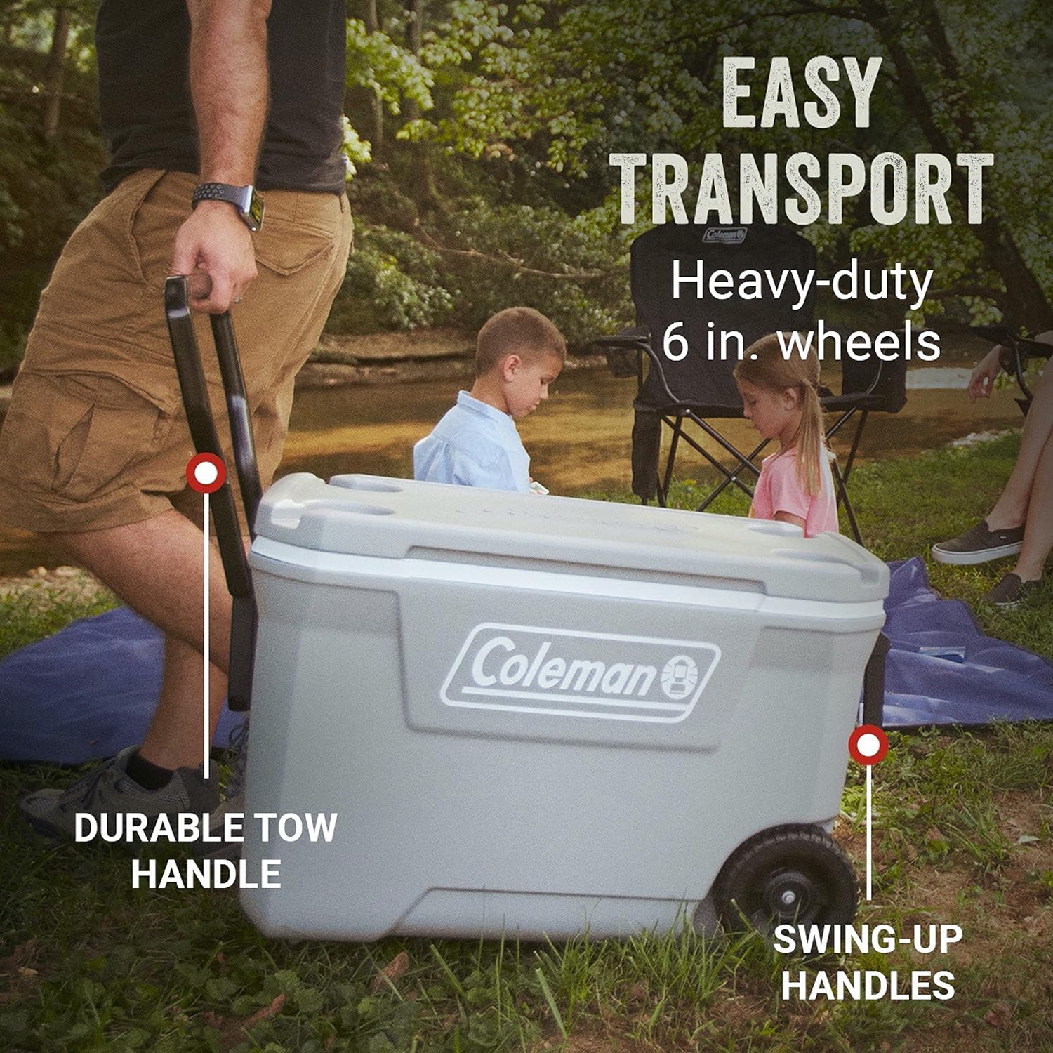 Coleman Classic Series Insulated Portable Wheeled Cooler, Leak-Resistant Outdoor Hard Cooler Keeps Ice up to 5 Days, 100-Quart wourant