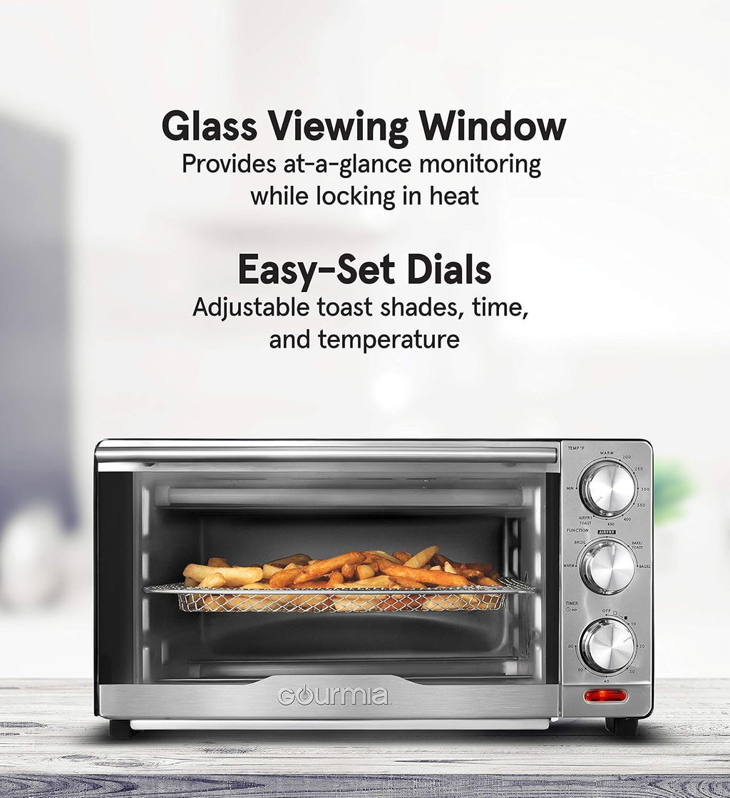 Gourmia Oven Air Fryer Combo with 17 Cooking Presets, 24L Capacity, Convection Rack, Baking Tray, Recipe Book GTF7460 wourant