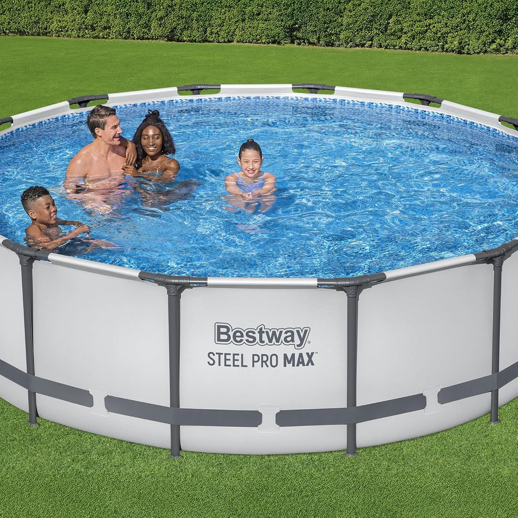 Steel Pro MAX 10 Foot x 30 Inch Round Metal Frame Above Ground Outdoor Backyard Swimming Pool Set with 330 GPH Filter Pump wourant