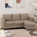 Shintenchi 76 inch Modern Upholstered Sectional Sofa L Shaped Couch with Storage Ottoman wourant