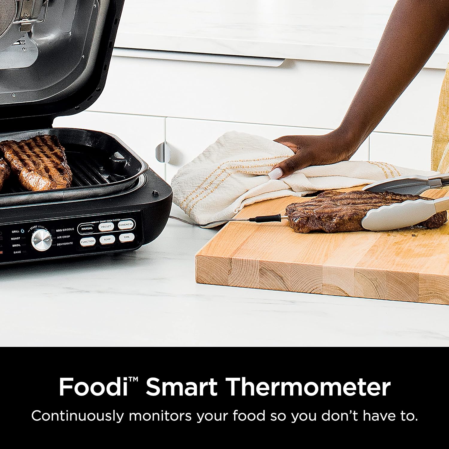 Ninja Foodi Smart XL 6-in-1 Indoor Grill with Air Fry, Bake, Roast, Broil, and Dehydrate, Smart Thermometer wourant