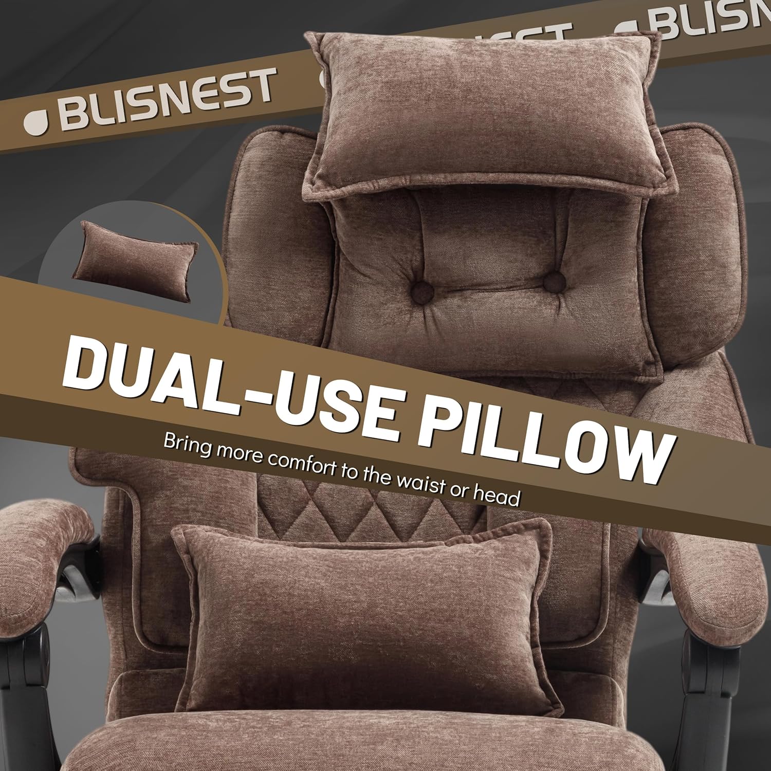 Massage Office Chair with Footrest, Large and Tall Leather Office Chair 500 lbs wourant