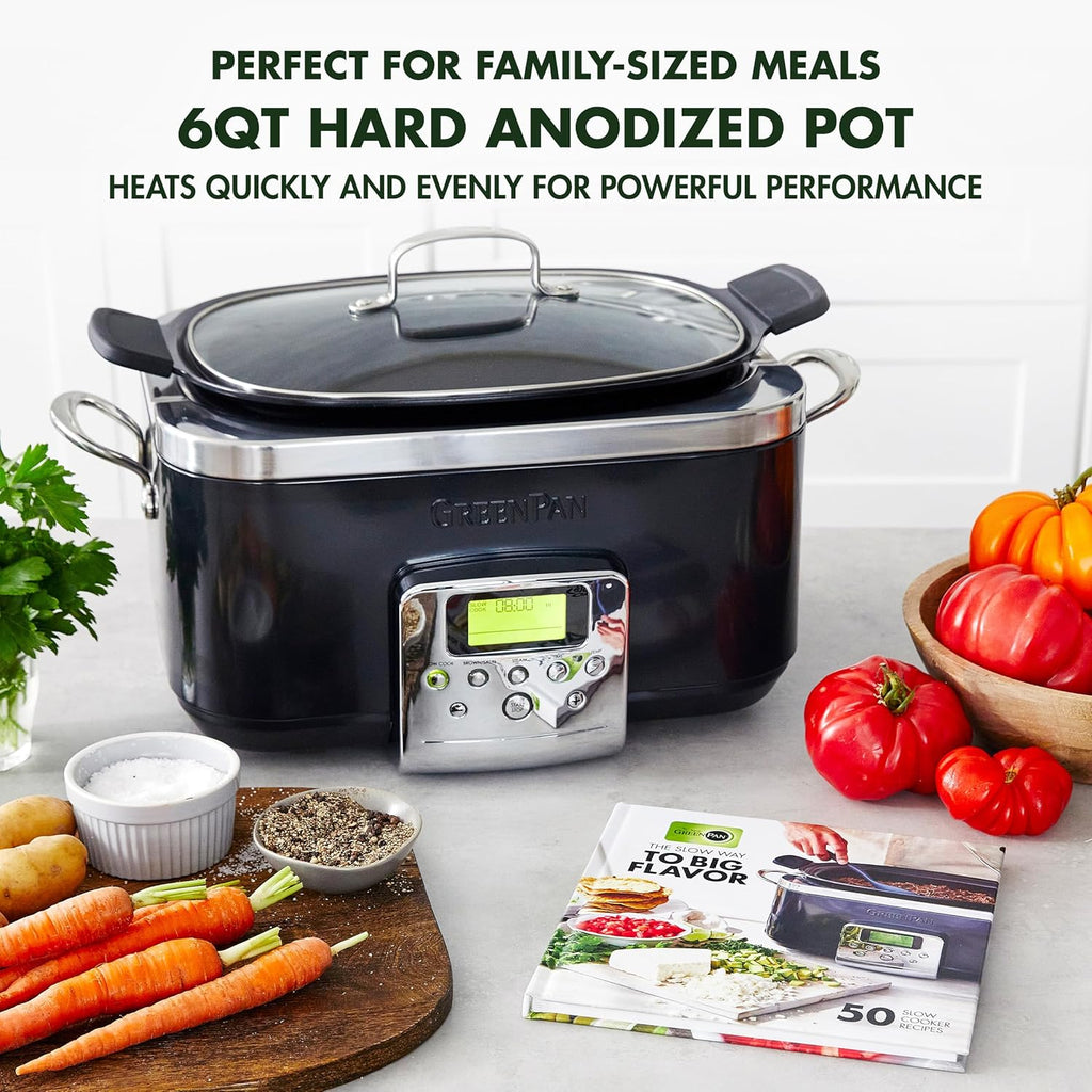 8-in-1 Programmable 6QT Electric Slow Cooker with Dishwasher-Safe Lid and Removable Base wourant