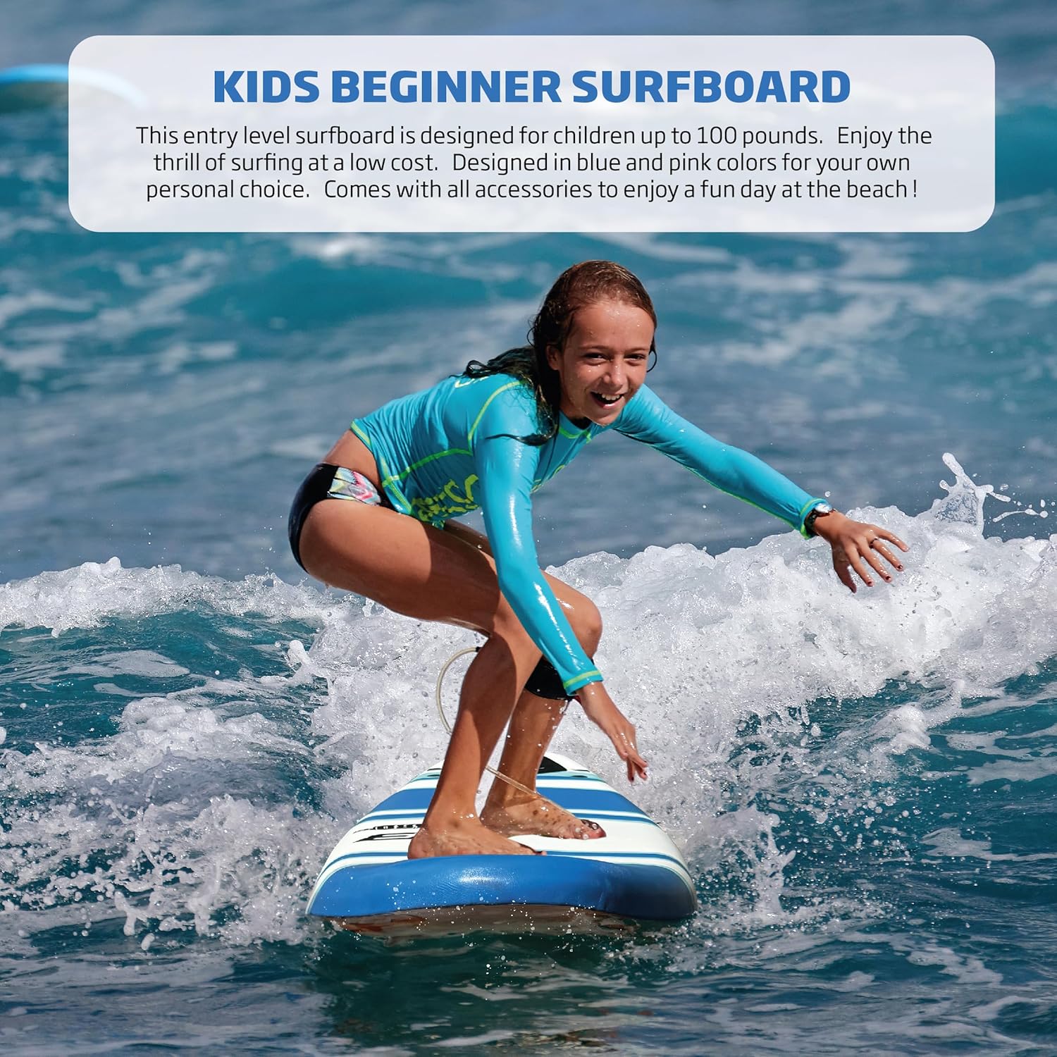 6 FUNBOARD Surfboard Softboard Foam Include (3) Fins 6 Foot Leash and (2) Wood Stringers wourant