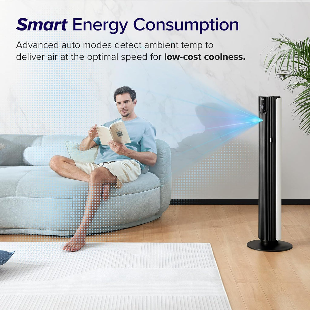LEVOIT Tower Fan for Bedroom, Standing Fan with 28dB Quiet for Sleep, Remoter, 12H Timer, 25ft/s Velocity, 5 Speeds, 4 Modes, 90° Oscillation for Home, Office, Indoor, Bladeless 36 inch, White wourant