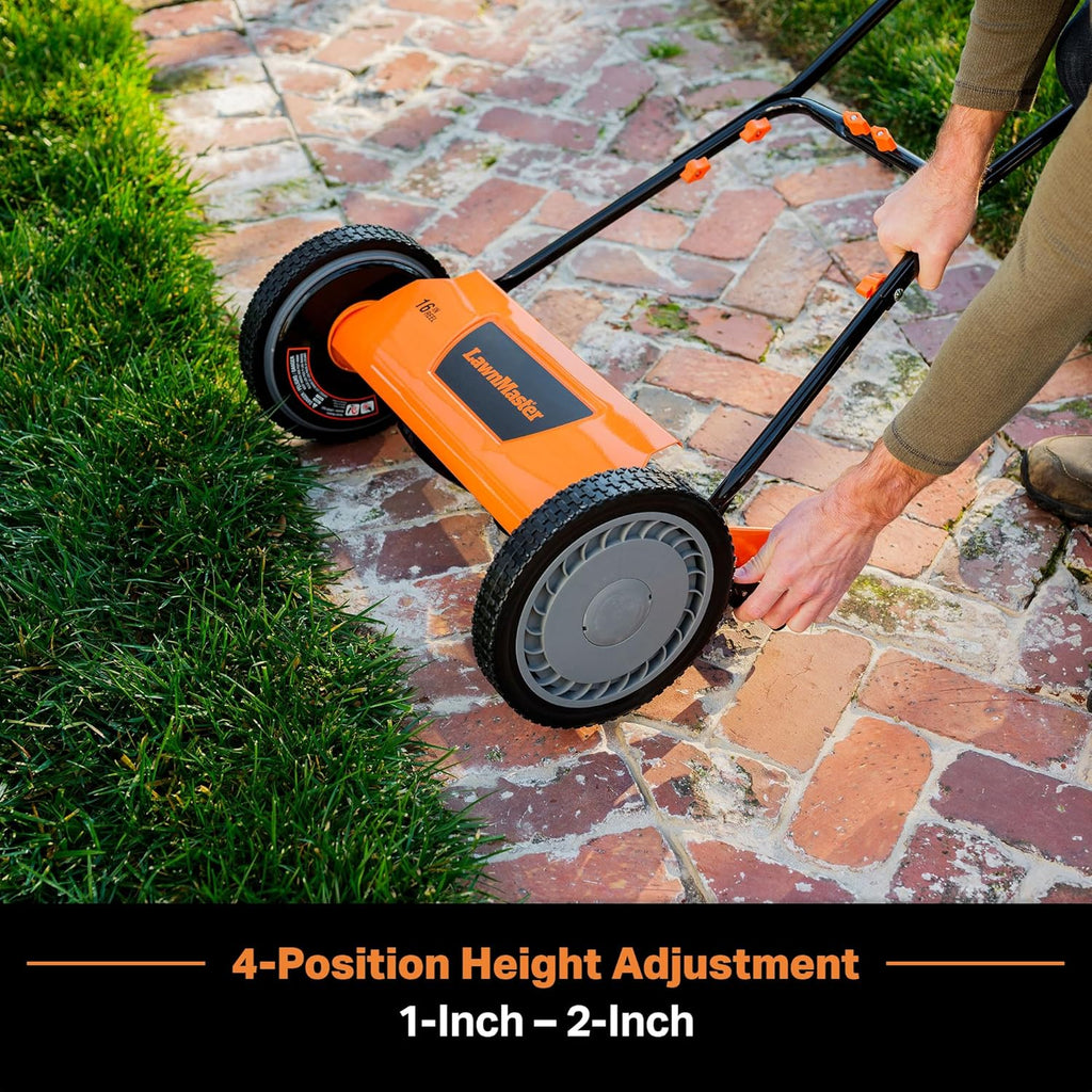 LawnMaster LMRM1801 Push Reel Lawn Mower 18-Inch 5-Blade wourant