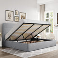 Allewie Queen Size Lift Up Storage Bed Modern Wingback Headboard Hydraulic Support wourant