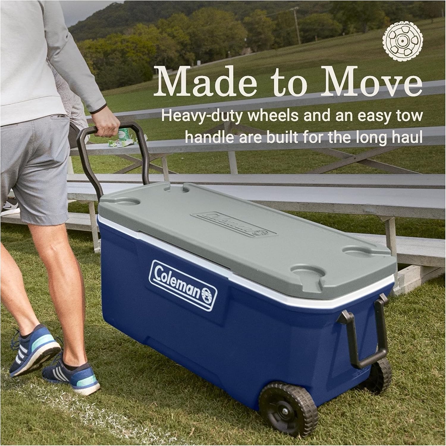 Coleman Classic Series Insulated Portable Wheeled Cooler, Leak-Resistant Outdoor Hard Cooler Keeps Ice up to 5 Days, 100-Quart wourant