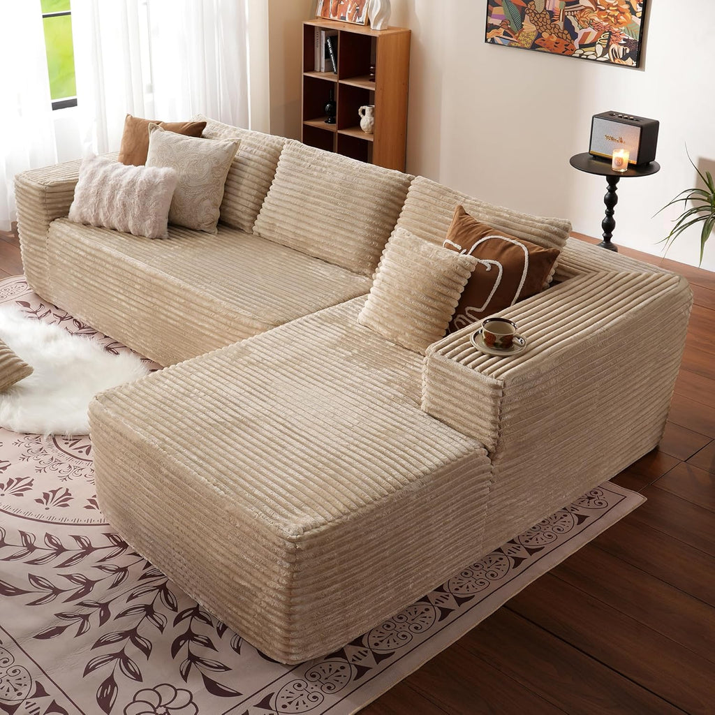 Ovios 104" Cloud Section Sofa L-shaped lounge chair, modern modular sofa wourant