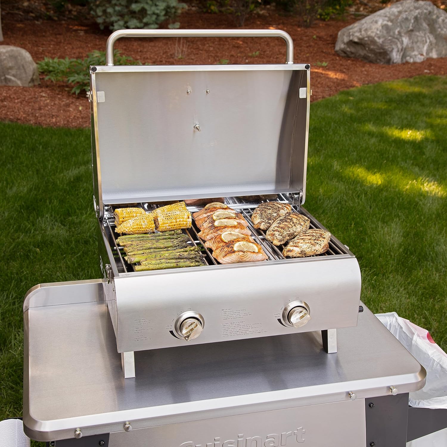 Cuisinart Chef's Style Tabletop Portable Propane Grill 20,000 BTU Stainless Steel Gas Grill wourant