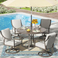 NATURAL EXPRESSIONS 5-Piece Outdoor Patio Dining Set 4pcs Patio Swivel Rocking Chairs wourant