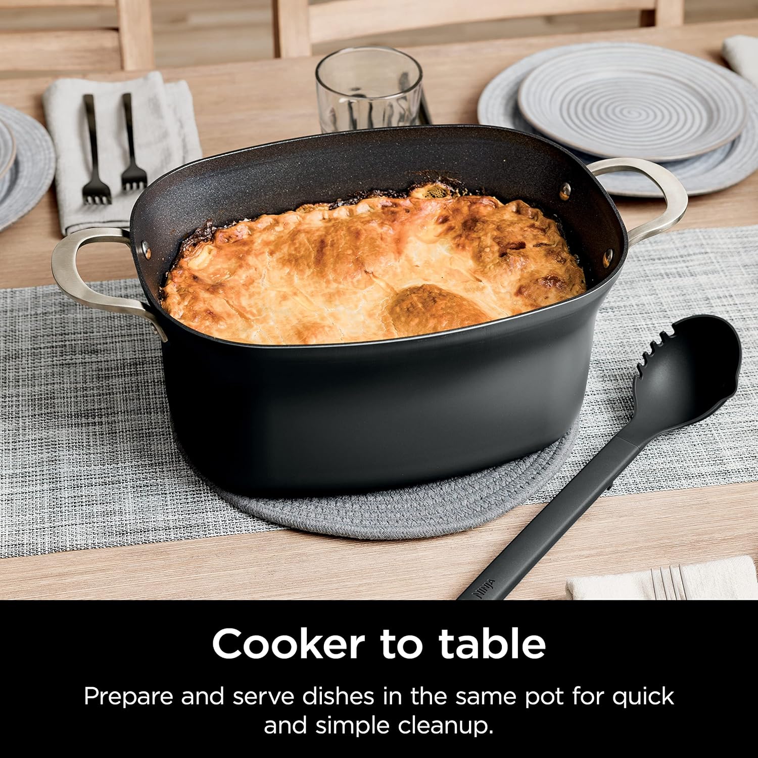 Ninja Slow Cookers 8.5-Quart Multi-Cooker with Dutch oven, steamer, glass lid with integrated spoon, nonstick and oven-safe pot wourant