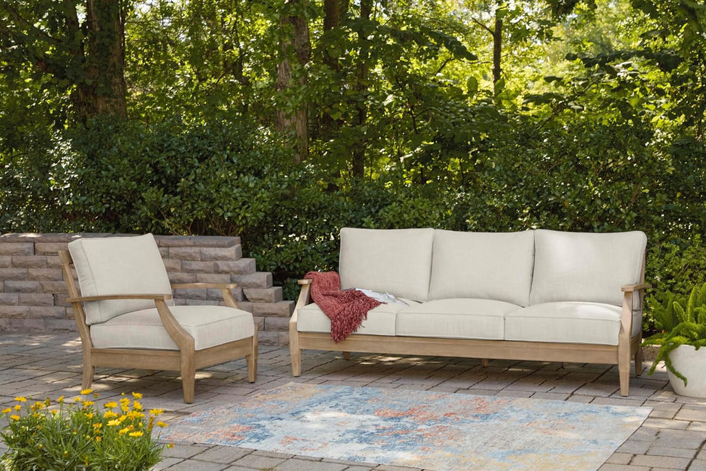 Coastal view outdoor terrace eucalyptus sofa wourant